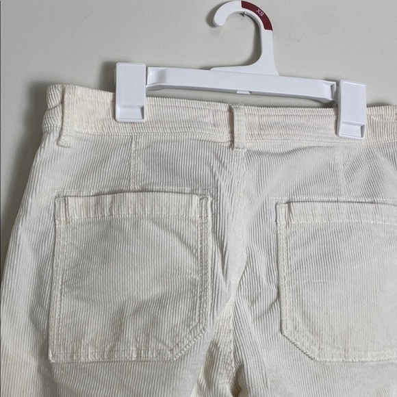 Maeve Anthropologie Corduroy Curved Cream Ivory White High Waisted Pants 27 - Picture 9 of 10
